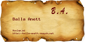 Balla Anett névjegykártya